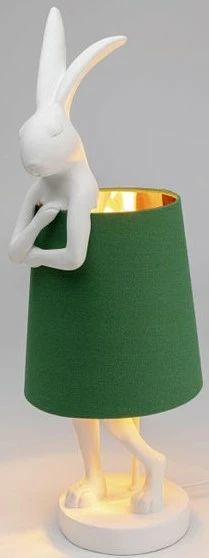 Kare Design Animal Rabbit Pupu Pöytävalaisin, Pupulamppu, Valkoinen/vihreä 68cm