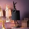 Kare Design Animal Rabbit Pupu Pöytävalaisin, Pupulamppu, Matta Musta 68cm -Huonekalu kauppa lampa stolowa animal rabbit 23x68 cm czarna 12