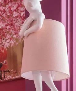 Kare Design Animal Rabbit Pöytävalaisin, Pupu-lamppu - Vaaleanpun./valkoinen 68cm -Huonekalu kauppa lampa stolowa animal rabbit 27x68 cm biala 10