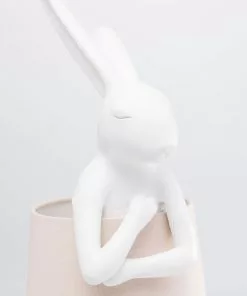 Kare Design Animal Rabbit Pöytävalaisin, Pupu-lamppu - Vaaleanpun./valkoinen 68cm -Huonekalu kauppa lampa stolowa animal rabbit 27x68 cm biala 5