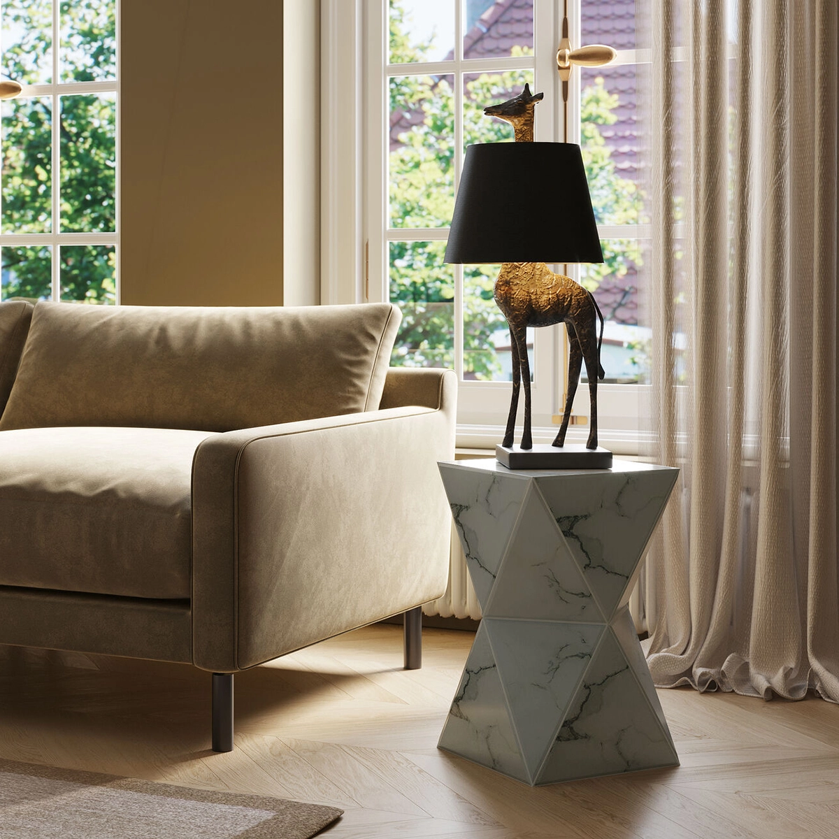 Kare Design Animal Giraffe Kirahvi Pöuytävalaiisin, Matta Musta 71cm 3 Kare Design Animal Giraffe Kirahvi Pöuytävalaiisin, Matta Musta 71cm