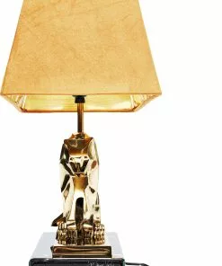 Kare Design Geometric Leopard Pöytävalaisin - Ruskea 36cm -Huonekalu kauppa lampa stolowa glamour lampart zloty abazur welurowy brazowy 37x36 cm 5