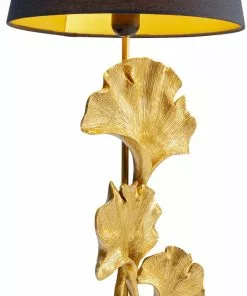 Kare Design Leaf Gold Pöytävalaisin 69cm -Huonekalu kauppa lampa stolowa leaf o31x69 cm zlota klosz czarny 4