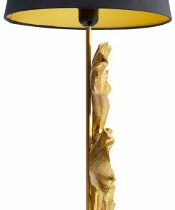 Kare Design Leaf Gold Pöytävalaisin 69cm -Huonekalu kauppa lampa stolowa leaf o31x69 cm zlota klosz czarny 5