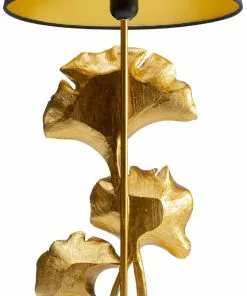 Kare Design Leaf Gold Pöytävalaisin 69cm -Huonekalu kauppa lampa stolowa leaf o31x69 cm zlota klosz czarny 6