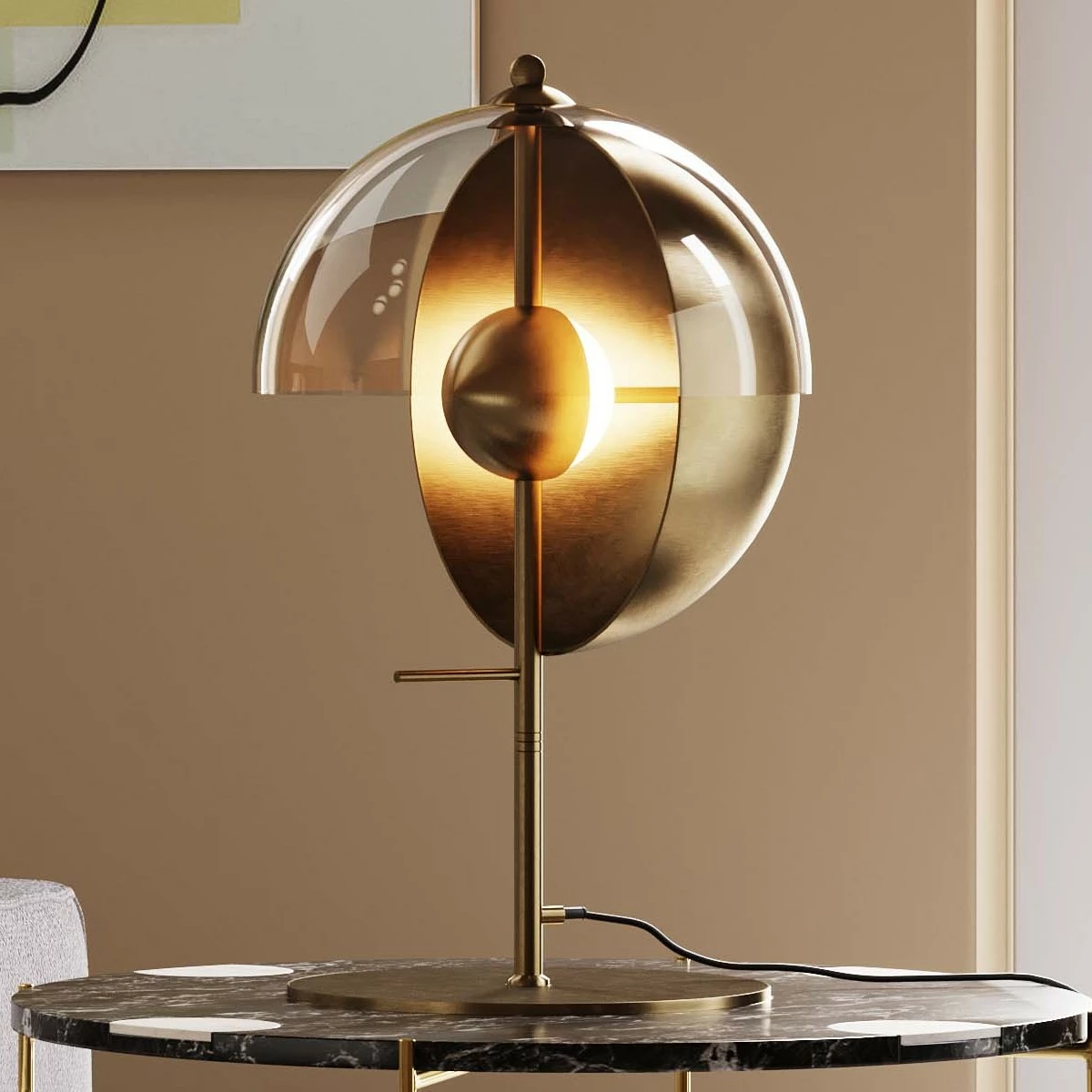 Kare Design Romy Gold Pöytävalaisin 48cm 3 Kare Design Romy Gold Pöytävalaisin 48cm