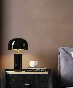 Kare Design Loungy Pöytävalaisin Musta 38cm -Huonekalu kauppa lampa stolowa loungy o25x38 cm czarna 8