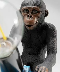 Kare Design Monkey Road Trip Apina Pöytävalaisin 24cm -Huonekalu kauppa lampa stolowa malpa na skuterze niebiesko brazowa 25x24 cm 8 scaled