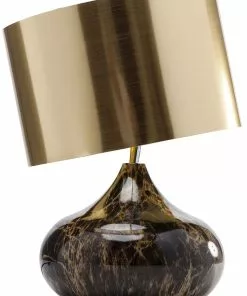 Kare Design Mamo Deluxe Pöytävalaisin, Kulta 37cm -Huonekalu kauppa lampa stolowa mamo deluxe 30x41 cm brazowo czarna klosz zloty 5