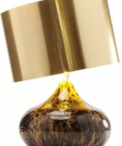 Kare Design Mamo Deluxe Pöytävalaisin, Kulta 37cm -Huonekalu kauppa lampa stolowa mamo deluxe 30x41 cm brazowo czarna klosz zloty 6