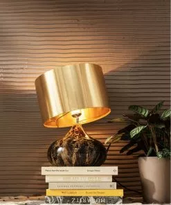 Kare Design Mamo Deluxe Pöytävalaisin, Kulta 37cm -Huonekalu kauppa lampa stolowa mamo deluxe 30x41 cm brazowo czarna klosz zloty 8