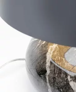 Kare Design Mamo Deluxe Pöytävalaisin Harmaa 37cm -Huonekalu kauppa lampa stolowa mamo deluxe o31x38 cm szara klosz czarny 5