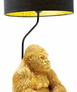 Kare Design Animal Monkey Gorilla Pöytävalaisin, Kulta -Huonekalu kauppa lampa stolowa monkey gorilla 30x70 cm czarno zlota 4