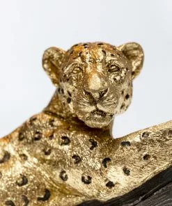 Kare Design Relax Leopard Leopardi Pöytävalaisin 50cm -Huonekalu kauppa lampa stolowa motyw zwierzecy lampart klosz czarny 28x50 cm 6