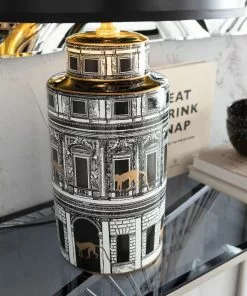 Kare Design Palazzo Pöytävalaisin -Huonekalu kauppa lampa stolowa palazzo 41x72 cm czarna 8