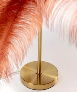 Kare Design Feather Palm Pöytävalaisin, Ruosteenpunainen 60cm -Huonekalu kauppa lampa stolowa palma brazowa rdzawa strusie piora 60 cm podstawa zlota 4