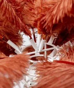 Kare Design Feather Palm Pöytävalaisin, Ruosteenpunainen 60cm -Huonekalu kauppa lampa stolowa palma brazowa rdzawa strusie piora 60 cm podstawa zlota 6