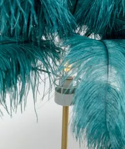 Kare Design Feather Palm Pöytävalaisin Vihreä 60cm -Huonekalu kauppa lampa stolowa palma zielona strusie piora 60 cm podstawa zlota 3