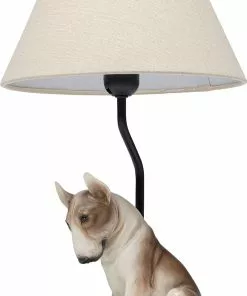 Kare Design Sitting Dog Istuva Koira Pöytävalaisin 46cm -Huonekalu kauppa lampa stolowa siedzacy pies klosz tkanina o26x46 cm 2