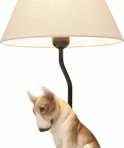 Kare Design Sitting Dog Istuva Koira Pöytävalaisin 46cm -Huonekalu kauppa lampa stolowa siedzacy pies klosz tkanina o26x46 cm 4