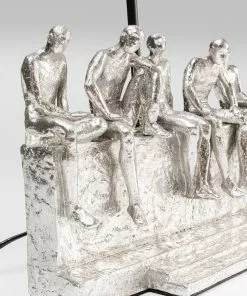 Kare Design NY Worker Pöytävalaisin 43cm -Huonekalu kauppa lampa stolowa srebrna abazur bezowy nowojorscy robotnicy 36x43 cm 5 scaled