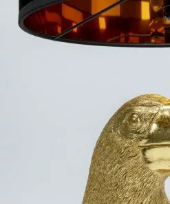 Kare Design Animal Toucan Tukaani Pöytävalaisin, Kulta -Huonekalu kauppa lampa stolowa toucan 38x70 cm zlota klosz czarny 12