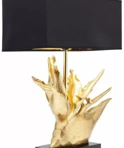 Kare Design Tropical Flower Pöytävalaisin -Huonekalu kauppa lampa stolowa tropical flower 51x65 cm czarno zlota 8