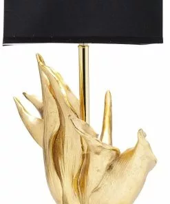 Kare Design Tropical Flower Pöytävalaisin -Huonekalu kauppa lampa stolowa tropical flower 51x65 cm czarno zlota 9