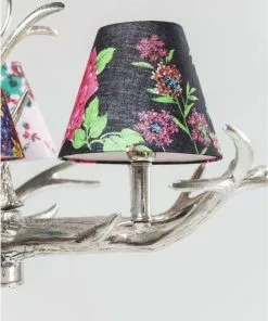 Kare Design Antler Flowers Riippuvalaisin, 6-valonlähdettä -Huonekalu kauppa lampa wiszaca antler flowers 75x66 cm kolorowa 12