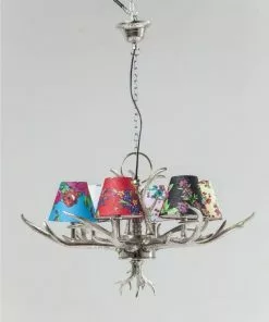 Kare Design Antler Flowers Riippuvalaisin, 6-valonlähdettä -Huonekalu kauppa lampa wiszaca antler flowers 75x66 cm kolorowa 2