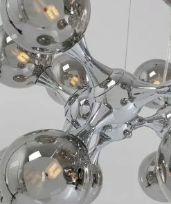 Kare Design Atomic Balls Riippuvalaisin Hopea Ø74cm -Huonekalu kauppa lampa wiszaca atomic 74 cm srebrna klosze szklane 3