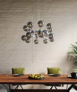 Kare Design Atomic Balls Riippuvalaisin Hopea Ø74cm -Huonekalu kauppa lampa wiszaca atomic 74 cm srebrna klosze szklane 4 scaled