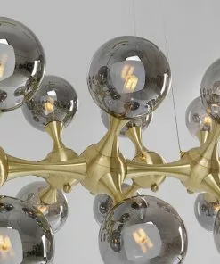 Kare Design Atomic Balls Riippuvalaisin Messinki 140cm -Huonekalu kauppa lampa wiszaca atomic balls 140 cm zlota klosze przydymione 4