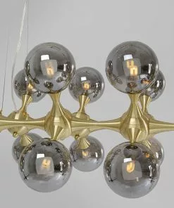 Kare Design Atomic Balls Riippuvalaisin Messinki 140cm -Huonekalu kauppa lampa wiszaca atomic balls 140 cm zlota klosze przydymione 6