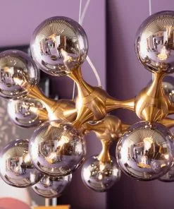 Kare Design Atomic Balls Riippuvalaisin, Messinki Ø74cm -Huonekalu kauppa lampa wiszaca atomic balls 74x130 cm zlota klosze szklane przydymione 11 scaled