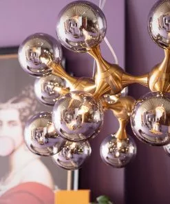 Kare Design Atomic Balls Riippuvalaisin, Messinki Ø74cm -Huonekalu kauppa lampa wiszaca atomic balls 74x130 cm zlota klosze szklane przydymione 12 scaled