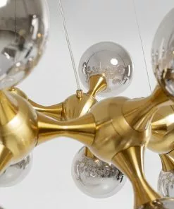 Kare Design Atomic Balls Riippuvalaisin, Messinki Ø74cm -Huonekalu kauppa lampa wiszaca atomic balls 74x130 cm zlota klosze szklane przydymione 4