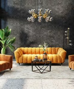 Kare Design Atomic Balls Riippuvalaisin, Messinki Ø74cm -Huonekalu kauppa lampa wiszaca atomic balls 74x130 cm zlota klosze szklane przydymione 7