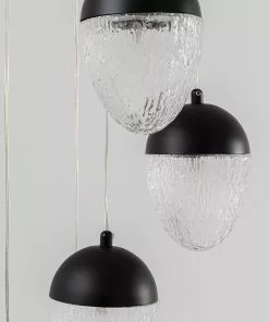 Kare Design Frozen 5 Riippuvalaisin Matta Musta Ø35cm -Huonekalu kauppa lampa wiszaca czarna klosze szklane 5x o13x20 cm 5