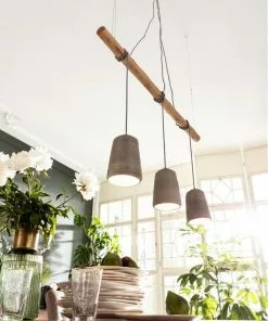 Kare Design Dining Concrete Tre Riippuvalaisin 120cm -Huonekalu kauppa lampa wiszaca dining 120x120 cm szaro drewniana 10