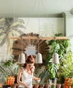 Kare Design Dining Concrete Tre Riippuvalaisin 120cm -Huonekalu kauppa lampa wiszaca dining 120x120 cm szaro drewniana 12