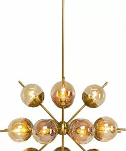 Kare Design Solar Planet Riippuvalaisin Ø83cm -Huonekalu kauppa lampa wiszaca glamour zlota klosze szklane brazowe 83x83 cm 2