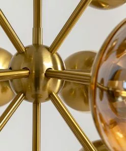 Kare Design Solar Planet Riippuvalaisin Ø83cm -Huonekalu kauppa lampa wiszaca glamour zlota klosze szklane brazowe 83x83 cm 3