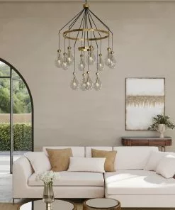 Kare Design Bell Highlight Riippuvalaisin -Huonekalu kauppa lampa wiszaca highlight 12l o97 cm czarno zlota klosze transparentne 8