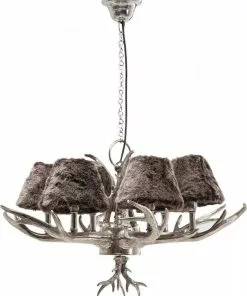 Kare Design Huntsman Riippuvalaisin, 6-valonlähdettä -Huonekalu kauppa lampa wiszaca huntsman 69x41 cm srebrno brazowa 1