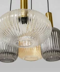 Kare Design Lobby Quattro Riippuvalaisin Ø50cm -Huonekalu kauppa lampa wiszaca klosze szklane oprawki zlote o50 cm 6