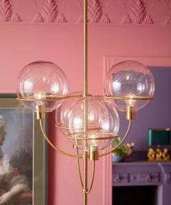 Kare Design Lantern Riippuvalaisin, Messinki Ø68cm -Huonekalu kauppa lampa wiszaca lantern 4rs 68x120 cm zlota klosze szklane 10 scaled