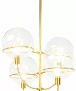 Kare Design Lantern Riippuvalaisin, Messinki Ø68cm -Huonekalu kauppa lampa wiszaca lantern 4rs 68x120 cm zlota klosze szklane 4