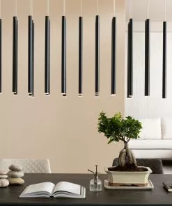 Kare Design Living Vegas Riippuvalaisin, Matta Musta, LED 120cm -Huonekalu kauppa lampa wiszaca led tuby stalowe 120x200 cm czarna 10