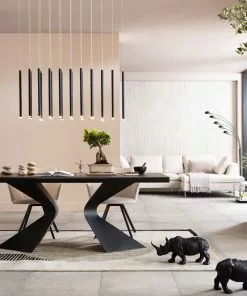 Kare Design Living Vegas Riippuvalaisin, Matta Musta, LED 120cm -Huonekalu kauppa lampa wiszaca led tuby stalowe 120x200 cm czarna 11